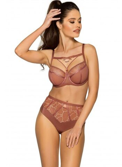 Роскошный бюстгальтер Savane с чашкой +size на тонком поролоне (Размер: 85I) (Цвет: пудровый)