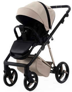 Детская коляска Adamex Quantum Superstar Deluxe 2 в 1 Q-STAR155-K (СВ.БЕЖ.КОЖА+СВ.БЕЖ.ДНО+БЕЖ.РАМА)