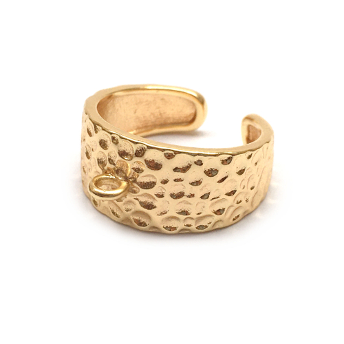 Основа "Рельеф" для кольца с петелькой (16,5-17,5 р-р), позолота