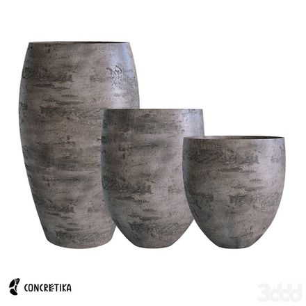 Кашпо BARREL CONCRETE GREY DARK D41 H60