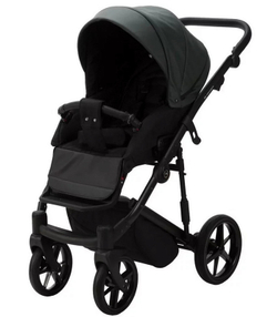 Детская коляска Adamex Mobi Deluxe 2 в 1 M-SA29 (ТЕМНО-ЗЕЛЕНАЯ КОЖА)