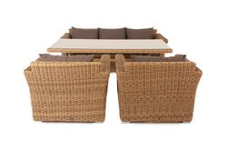 "Моккачино" обеденная группа из искусственного ротанга, цвет соломенный