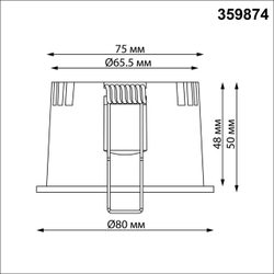 359874 WIR NT26 000 черный Светильник встраиваемый с переключателем цв. температуры IP20 LED 7W 100-265V 3000К/4000К/6000К CLARTE