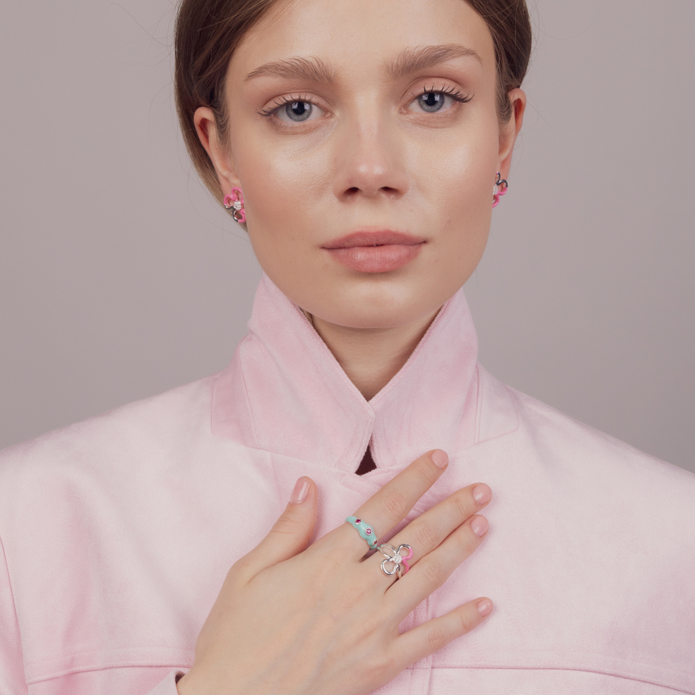 Кольцо Bloom Pink