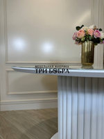 Круглый стол "Орион", белый мрамор