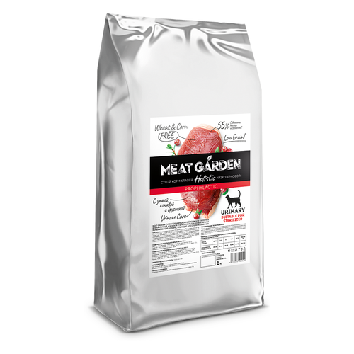 Meat Garden корм сухой для взрослых кошек всех пород брусника, клюква, утка профилактика МКБ