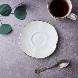 Кофейная пара 100 мл белая d 6,8 см h6 см Gold Aristocrat Noble [6]