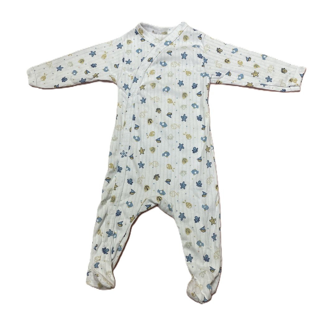 Комбинезон №2 на кнопках с закрытыми ножками из интерлока (100% хлопок) на рост 74 см