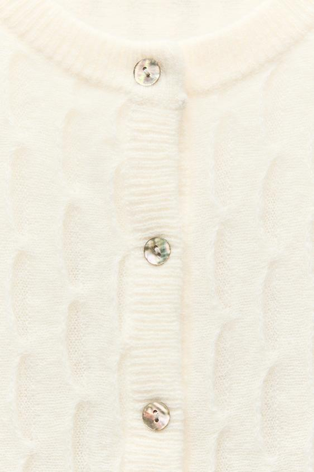 ZARA КАРДИГАН ИЗ СМЕСОВОЙ ШЕРСТИ С ВОЛНИСТЫМ УЗОРОМ, ЭКРЮ