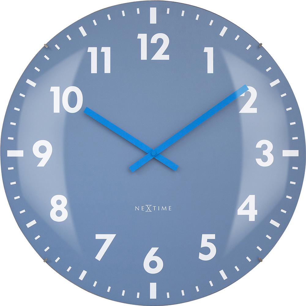 Настенные часы NeXtime Duomo 50, стекло, 50 см, синие