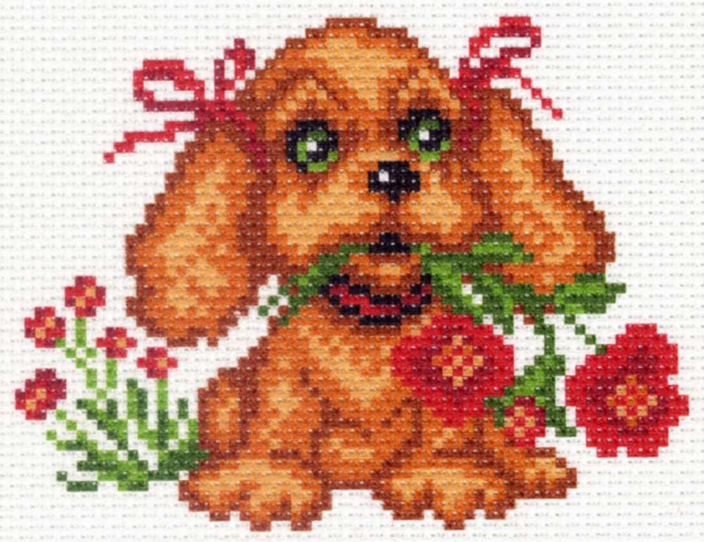 "Мой щенок"-1424 канва с рисунком