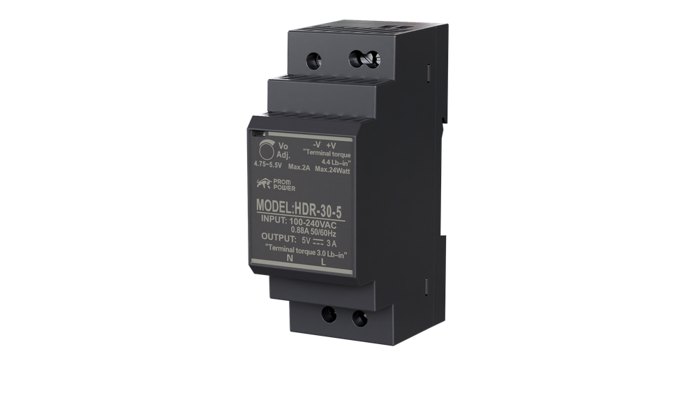 Источник питания PROMPOWER HDR-30-5, на вых. 5 В DC, 3А, 15Вт. Вх. 85-264В AC (120-370 В DC)