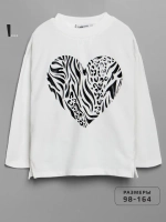 Белый лонгслив для девочки