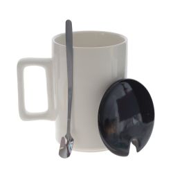 GAEM Кружка с крышкой и ложкой, 400 мл, L11 W7,5 H12 см, 4в.