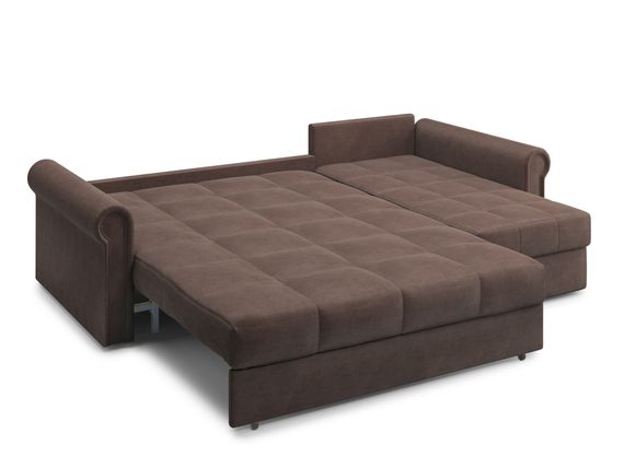 Диван угловой с оттоманкой Палермо 1,2 - Velutto 23 шоколад/кант Velutto 23 шоколад