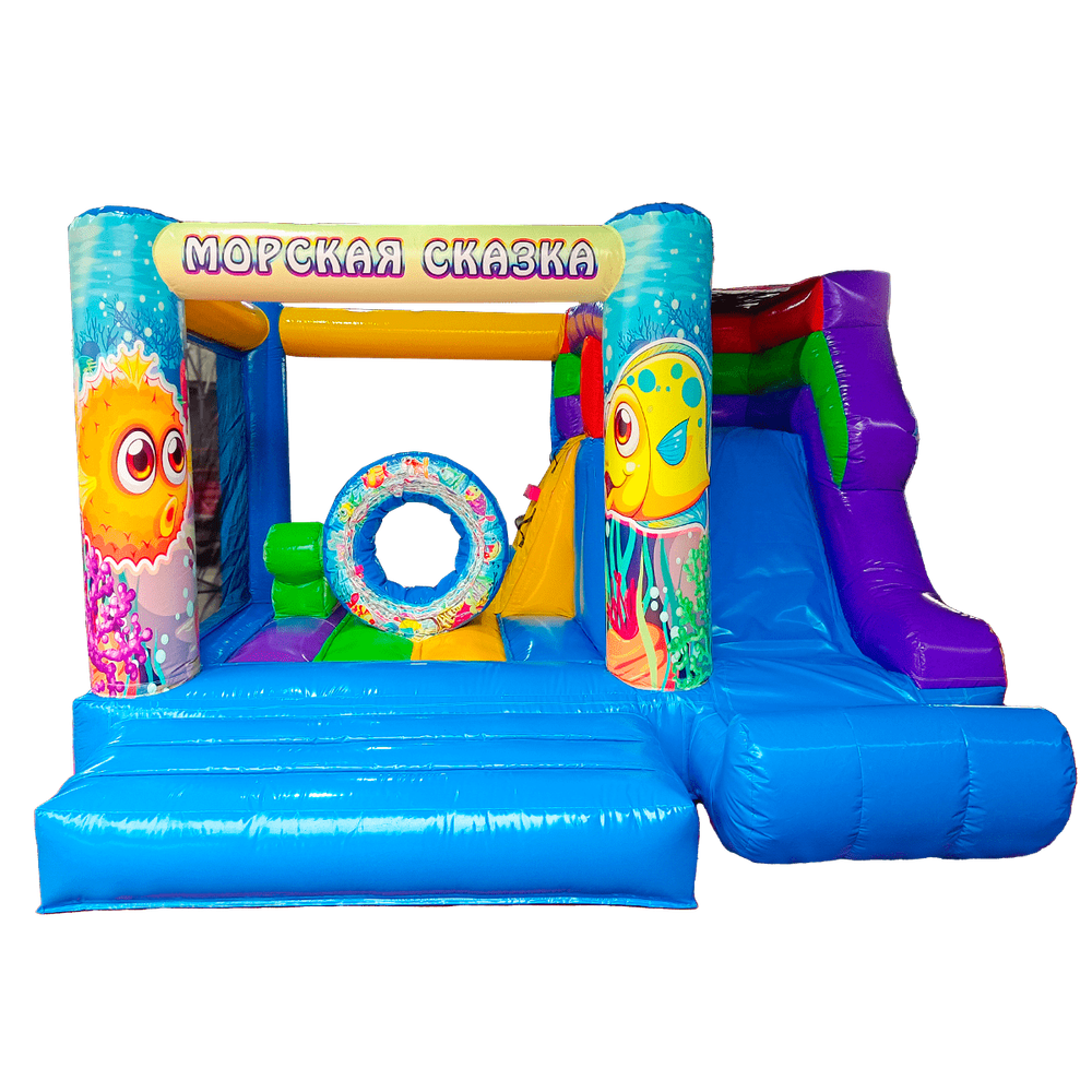 УЦЕНКА Коммерческий надувной батут «Подводный мир » 4*3,5*2,5 м