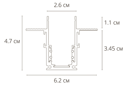 Магнитный шинопровод встраиваемый Arte Lamp LINEA-ACCESSORIES