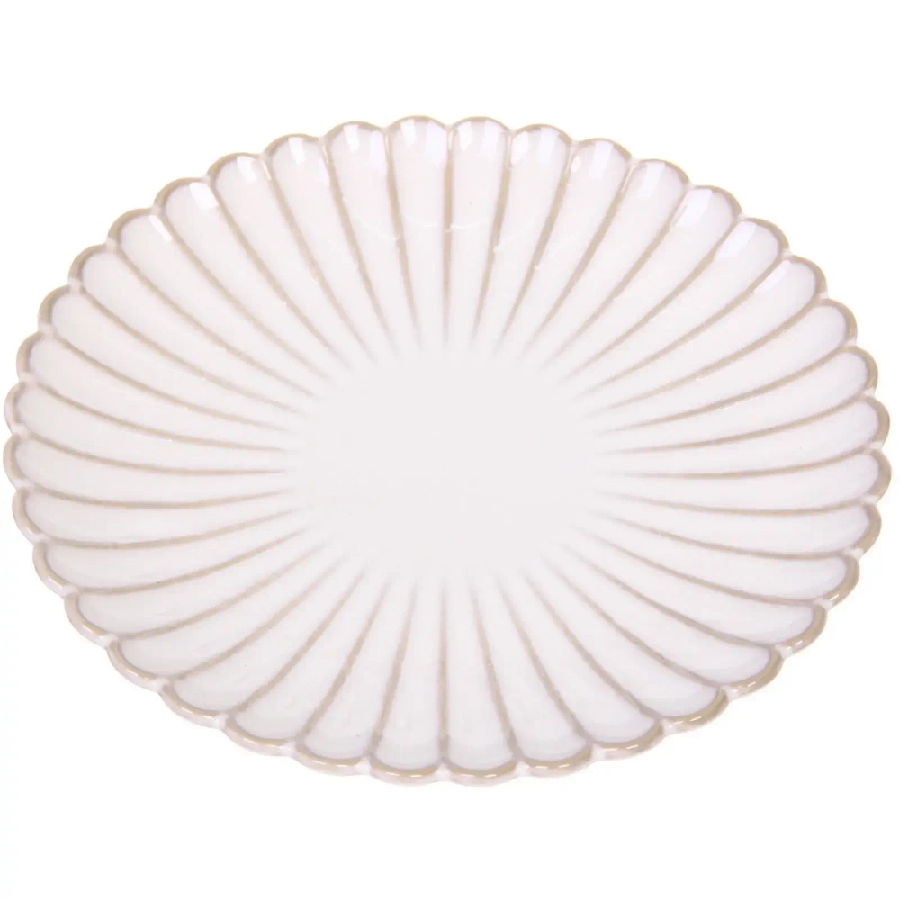 Тарелка керамическая «Верона» 20см ромашка бежевая