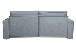 Диван-кровать Сатурн в стиле ЛОФТ ткань ЕВА 07 серый, велюр, механизм Еврокнижка, спальное место 202х155 см, пружинный блок Боннель, ниша для белья