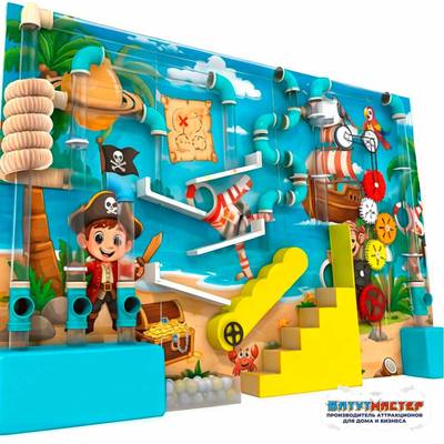 Пневмолабиринт для детской игровой комнаты «Пиратский Квест», 3,2×0,5×1,8 м
