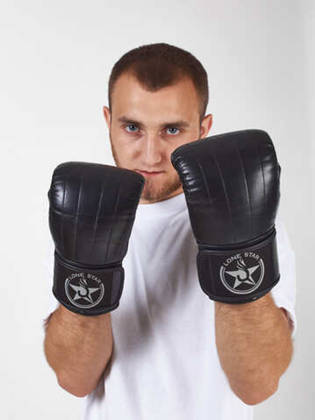 Перчатки снарядные LONE STAR на липучке, LEATHER