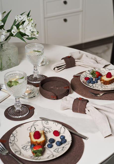 Набор подставок для чашек и бокалов 6шт 12см Luxberry Boho Luxberry шоколадный