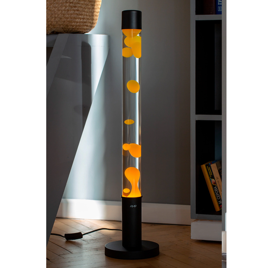 Лава лампа напольная Amperia Falcon Желтая, Прозрачная, корпус черный (76 см)
