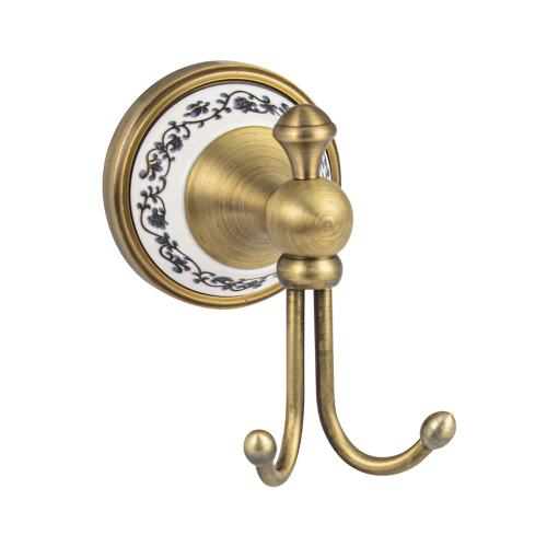 Крючок двойной BRIMIX, с керамич. вставкой, БРОНЗА  94114