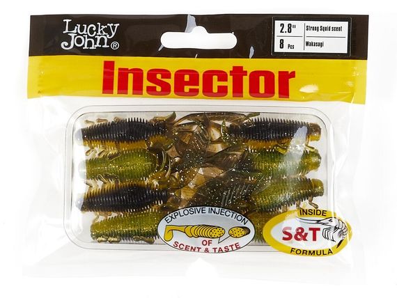 Виброхвосты съедобные LJ Pro Series INSECTOR 2,8in (7 см), цв. T36, 8 шт.