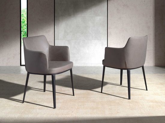 Стул 4112/A209 серый тканевый с черной стальной конструкцией Испания