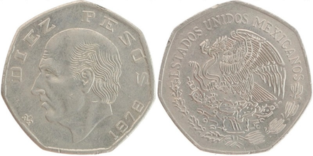 Мексика 10 песо, 1978 - 1985 Мигель Идальго-и-Костилья XF