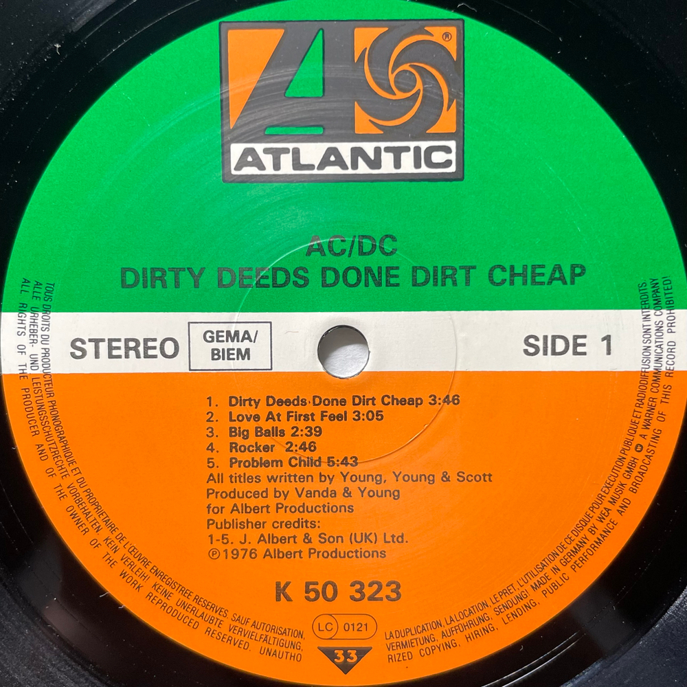 AC/DC - Dirty Deeds Done Dirt Cheap (Германия)