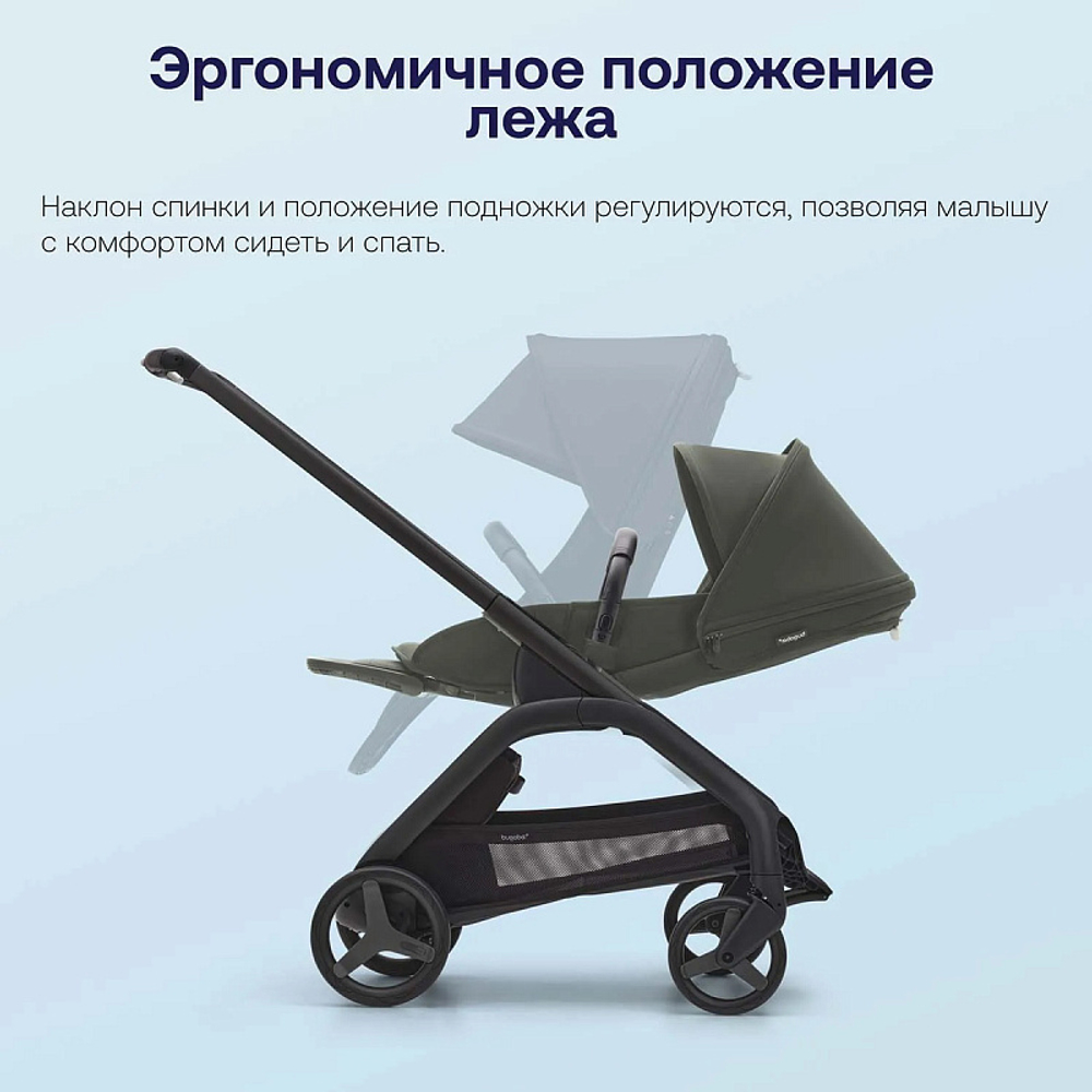 Прогулочная коляска Bugaboo Dragonfly complete Black/Forest Green-Forest Green