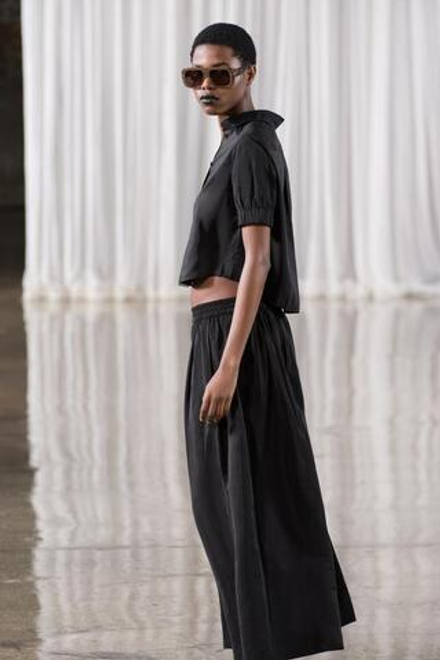 ZARA ЮБКА МИДИ ОБЪЕМНОГО КРОЯ — ZW COLLECTION, ЧЕРНЫЙ