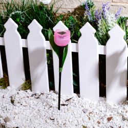 USL-C-451-PT305 PINK TULIP Садовый светильник на солнечной батарее Розовый тюльпан. Белый свет. 1xLR аккумулятор в-к. IP44. TM Uniel.