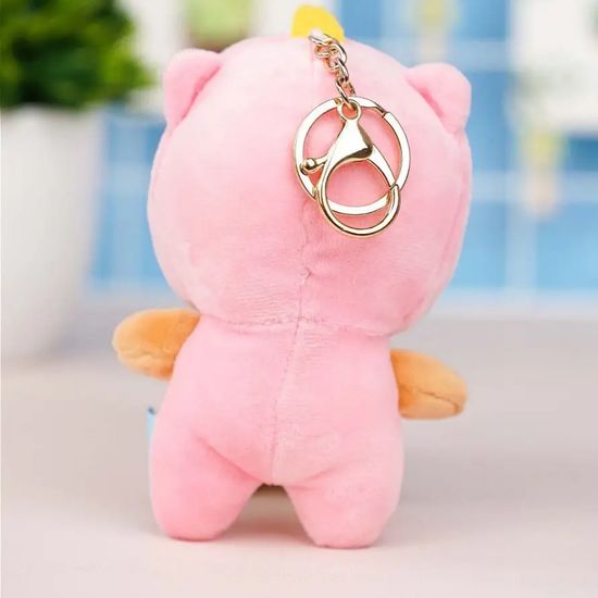 Мягкий брелок "Корги в шапочке" розовый 13 см