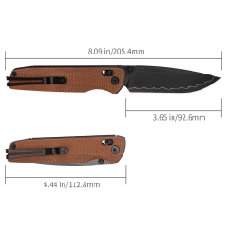Нож складной SRM 258L-MN2 Terrier Black (140Cr Laminated, Brown Micarta)