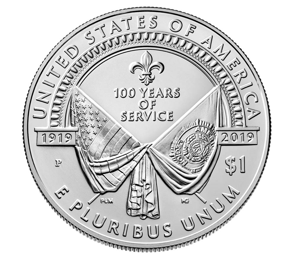 1 доллар. Американский легион. 100 лет со дня основания. США. 2019 г. UNC