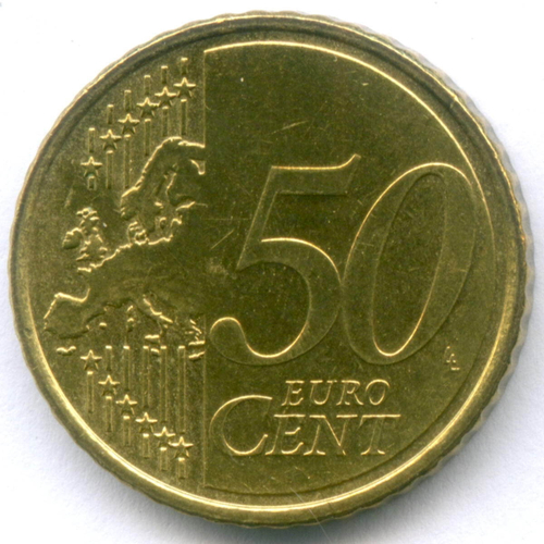 50 евроцентов 2008 год. Кипр. Регулярный выпуск. Тип 1. Нордик XF-AU