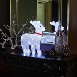 ULD-M3739-040-STA WHITE IP20 DEER Фигура светодиодная Олень. 36x32см. 40 светодиодов. Белый свет. Провод прозрачный. TM Uniel