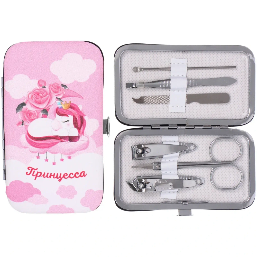 Набор для маникюра в футляре 6 предметов «Принцесса!»,11*6,5см