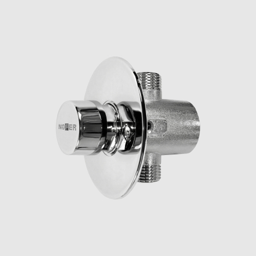 Кран с кнопкой и таймером для раковины и писсуара латунь NOFER 07570.N глянцевый