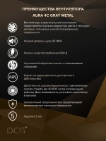 Вентилятор накладной AURA D100 обр.клапан Gray metal DICITI
