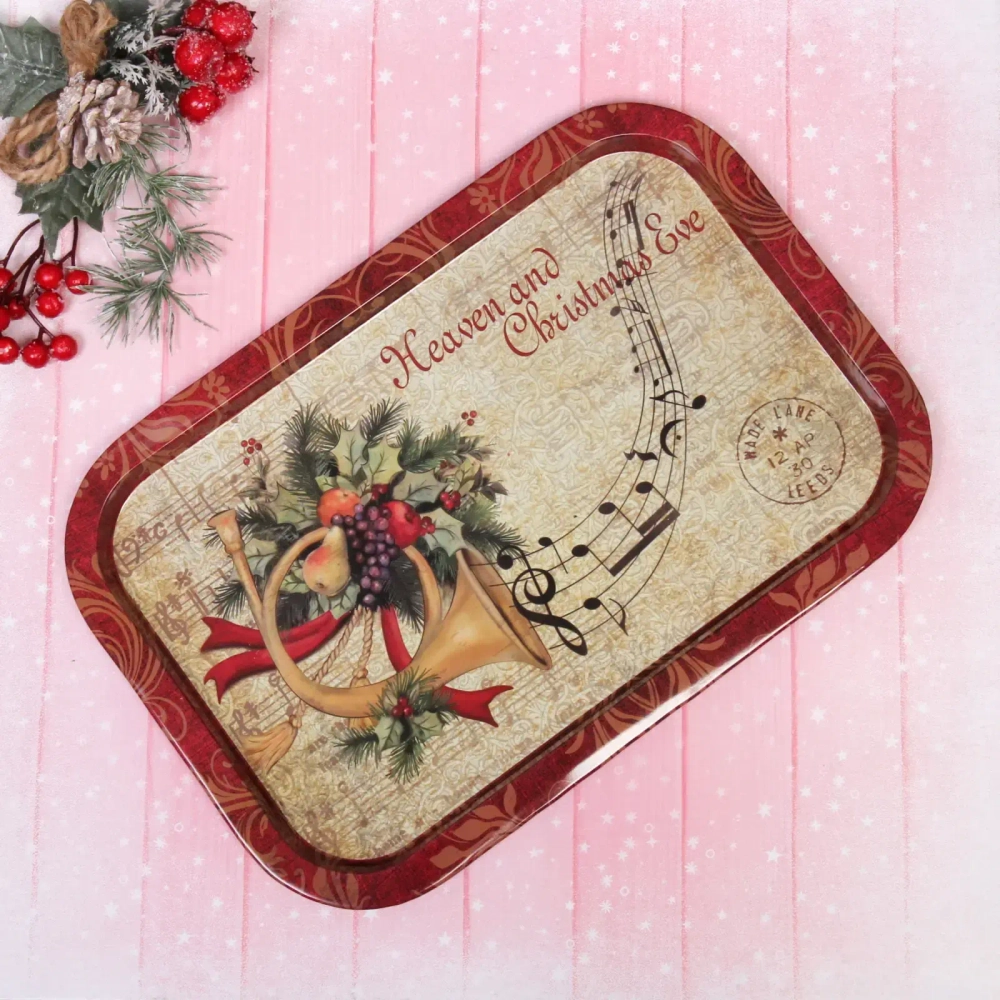 Поднос жестяной 34,5*23,5см «Колокольчики»