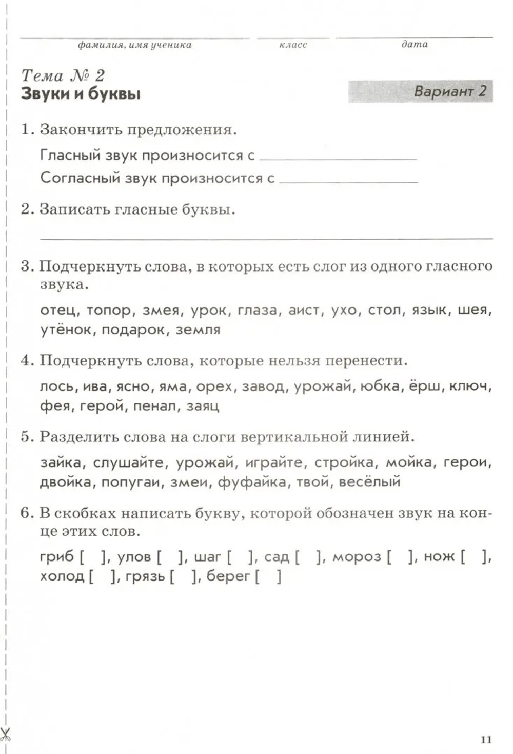 Голубь. Русский язык. Тематический контроль знаний учащихся. Зачетная тетрадь. 2 класс. ФГОС.