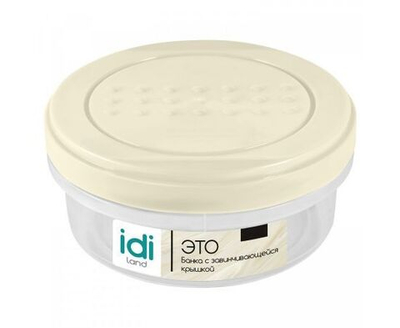 IDIland Банка для продуктов универсальная "Прозрачный с цветной крышкой", 350 мл, 1 шт