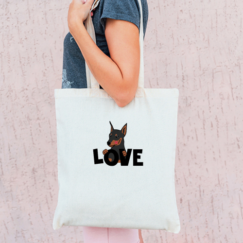 Тканевая сумка "Цвергпинчер LOVE"