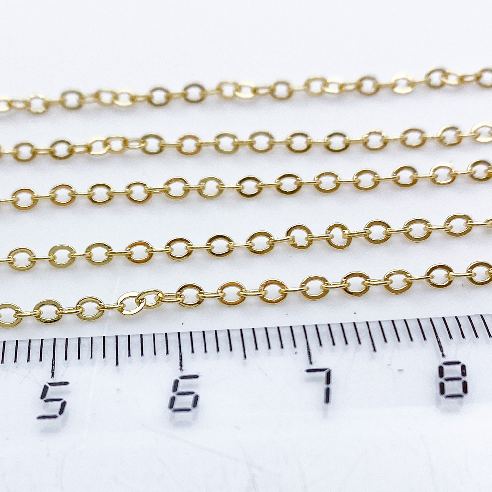 Цепочка, цвет золото, размер звена 3*2,5 мм, цена за отрезок 50 см
