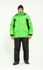 Зимний мужской костюм-поплавок ONERUS "Фишер -45" (Таслан) Зеленый/Черный