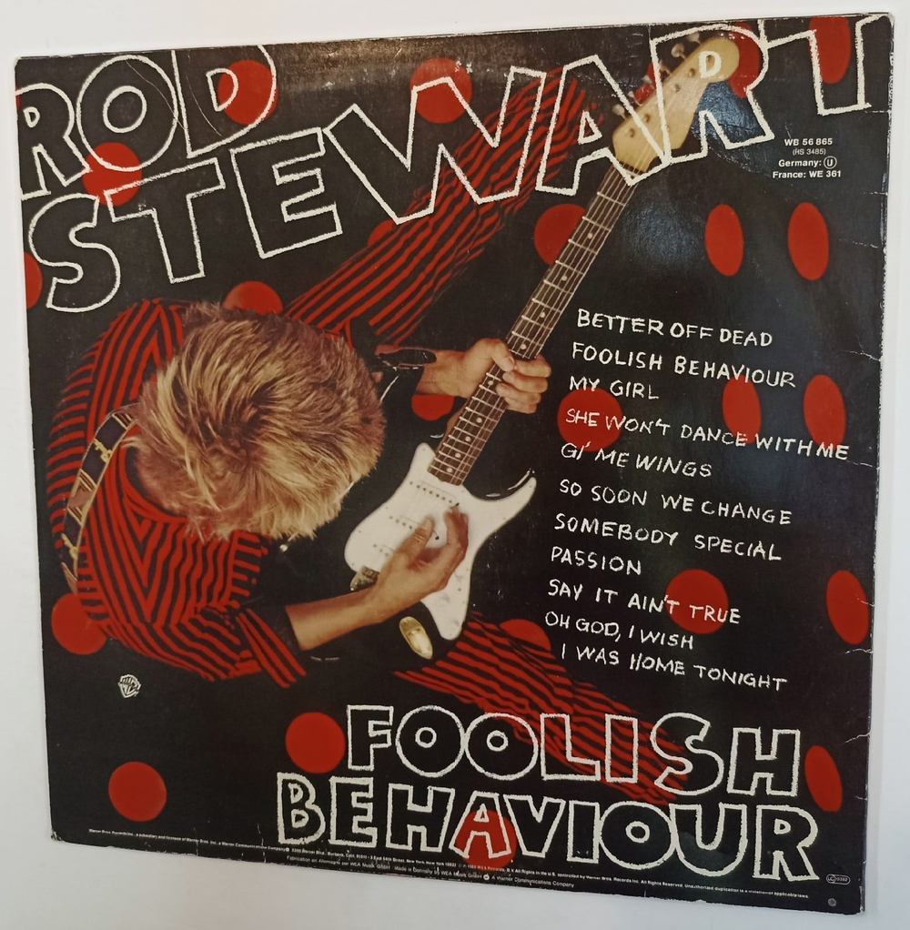 Винтажная виниловая пластинка Rod Stewart Foolish Behaviour (Germany 1980)
